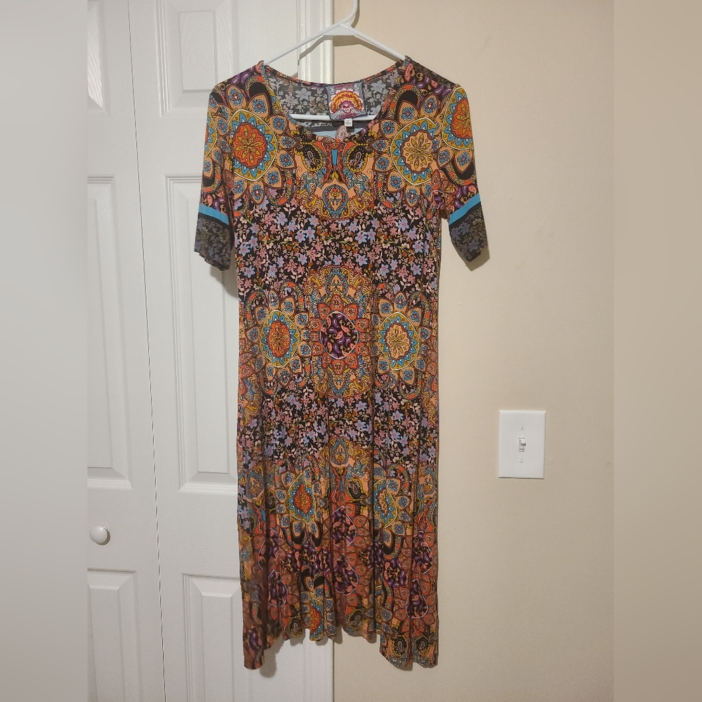 Johnny Was Multicolor Paisley Midi Dress XS